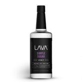 LAVA Premium Simple Syrup bottle close-up, 1-liter size for home bartending.