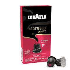 Lavazza 60-count box viewed from the side for convenient multi-espresso sessions.