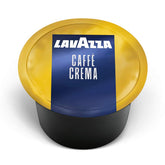 Lavazza Blue caffe crema capsules box showing packaging and product lineup for quick mornings.