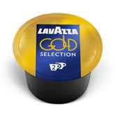 Lavazza Blue Gold Selection double-shot capsules in packaging for quick espresso at home.