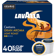 Lavazza Costiera Gran Aroma box front – 40-count pods for easy daily coffee.