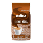 Lavazza Crema e Aroma whole-bean bag on the counter, ideal for espresso.
