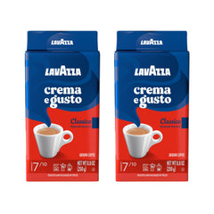 Lavazza Crema e Gusto 2-pack ground coffee for café-quality espresso at home.