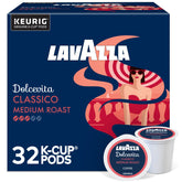 Lavazza Dolcevita Classico K-Cup pods for Keurig—full-bodied flavor for daily mornings.