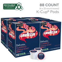 Lavazza Dolcevita Classico pods close-up highlights premium aroma and consistency