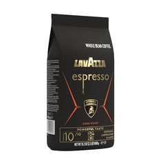 Dark roast espresso shot with Lavazza Automobili Lamborghini crema.