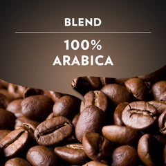 Lavazza Espresso coffee beans closeup highlighting 100% Arabica flavor potential
