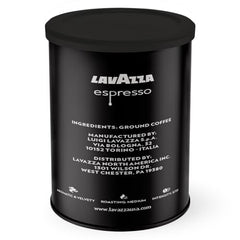 Lavazza Espresso Ground Coffee aroma hints florals and fruit for a fragrant morning brew.