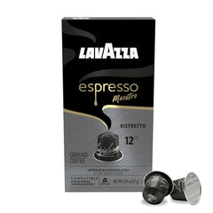 Lavazza Espresso Maestro Ristretto aluminum pack showcasing premium packaging.