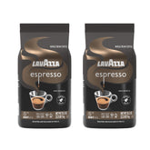 Lavazza Espresso whole bean coffee bag, 2-pack, ideal for espresso and drip brewing.