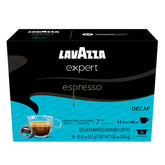 Lavazza Expert Decaf capsules box for easy home espresso.