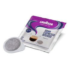 Lavazza Gran Espresso Intenso pods pack, convenient E.S.E. format for quick espresso at home.