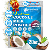 Lavendium Coconut Milk Powder pouch front reveals natural, unsweetened creamer for versatile cooking