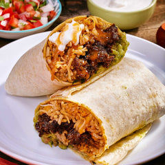 Tortillas ready for folding burritos with Lawry's mix.