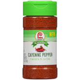 Lawry's Casero Cayenne Pepper bottle closeup for vibrant, versatile heat in any dish.