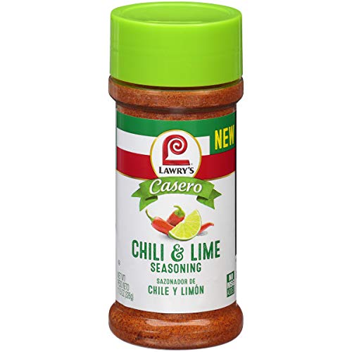Lawry's Casero Chili & Lime Seasoning jar enhances flavor on pantry staples.