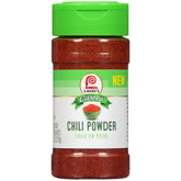 Lawry's Casero Chili Powder bottle adds balanced heat to grilled meats.