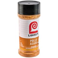 Lawry's Casero Pollo Asado seasoning bottle ready for roasting.