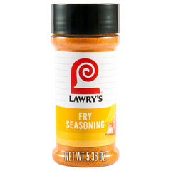 Lawry's Fry Seasoning shaker close-up highlights bold flavors for crispy fried favorites.