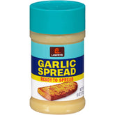 Lawry's Garlic Spread jar closeup, rich aroma and ready-to-use convenience.