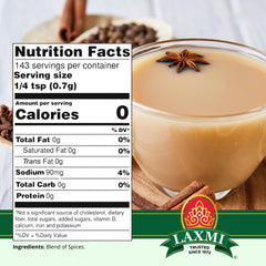 LAXMI Natural Tea Masala spice blend closeup ideal for aromatic chai.