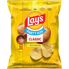 Lay's Classic potato chips bag front view, perfect for sharing at gatherings