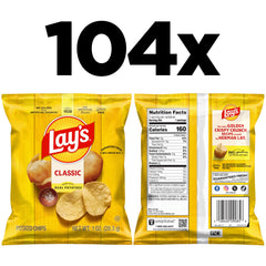 Lay's Classic potato chips bags close-up showing crispy texture