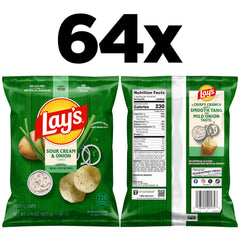 Lay's Sour Cream & Onion close-up shows crisp texture for snacking.