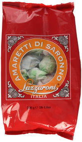 Lazzaroni Amaretti refill bag closeup, ideal for gifting and sharing.