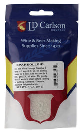LD Carlson Sparkolloid powder bottle for wine clarification.