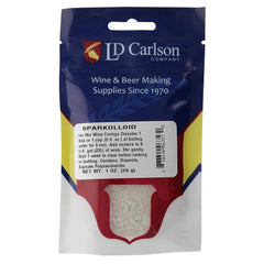 LD Carlson Sparkolloid powder ready for wine clarification experiments.