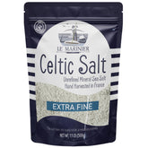 LE MARINIER Celtic Salt Extra Fine bottle pour enhances delicate dishes with mineral-rich flavor