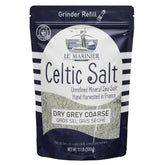 Le Marinier Dry Grey Coarse Salt crystals close-up, perfect for finishing dishes with nuanced flavor
