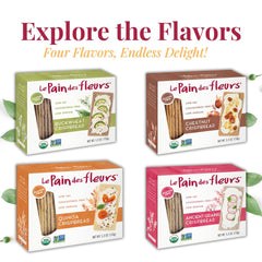 Le Pain des Fleurs Buckwheat Crispbread snack plate with toppings shows versatility.