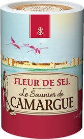 Le Saunier De Camargue fleur de sel in a plastic tub, ideal for finishing salt.