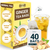LeafLea 40 Ginger Tea bags in an elegant box for freshness
