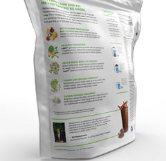 LEAN1 scoop beside shake highlighting 20 g lactose-free protein per serving.