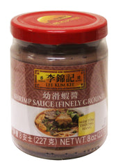 Lee Kum Kee Shrimp Sauce jar with label for easy marinating and stir-frying flavor.
