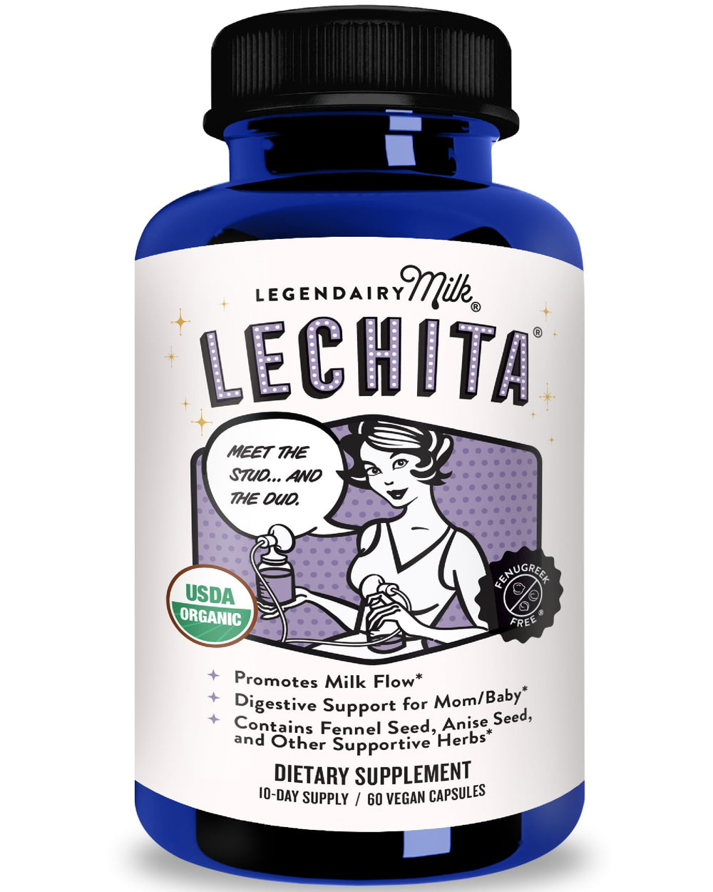 Legendairy Milk Lechita bottle pour shows easy dosing for busy moms