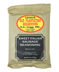 Legg's Old Plantation Sweet Italian Sausage Seasoning bag ready for pork flavoring