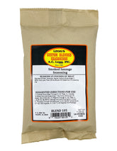 Legg's Old Plantation smoked sausage seasoning bag for large-batch home sausage making.