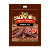 LEM Backwoods Sweet & Hot seasoning package with pre-measured cure for consistent jerky