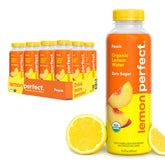 Lemon Perfect Peach bottle front view shows refreshing, zero-sugar hydration.
