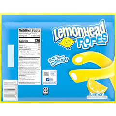 LEMONHEAD Ropes soft chewy texture, ideal lunchbox snack.