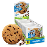 Lenny & Larry's Complete Cookie chocolate chip close-up; 16g plant protein snack.