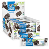 Lenny & Larry's The Complete Cremes chocolate sandwich cookies packaging for vegan snacking
