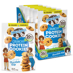 Lenny & Larry's Complete Crunchy Chocolate Chip front pack showing a protein-packed vegan snack.