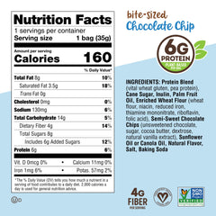 Plant protein icon emphasizes 6g protein per bag