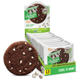 Lenny and Larry's Choc-O-Mint cookie with soft-baked texture and 16g plant protein.