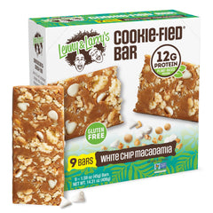Lenny & Larry's Cookie-fied Bar with white chips and macadamia for a vegan protein snack